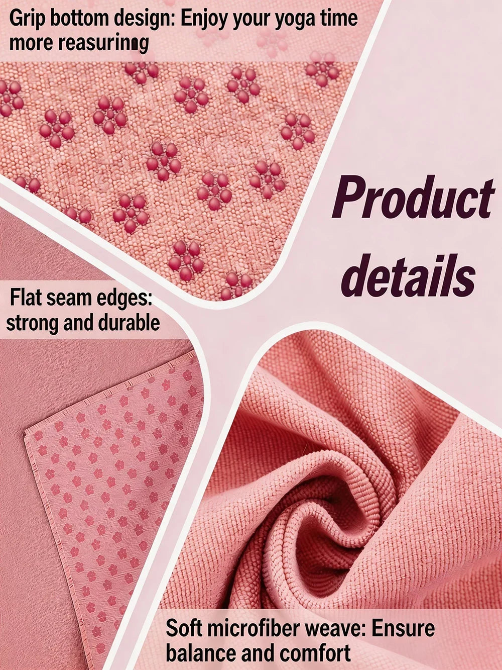 DOVA non-slip Pilates and yoga mat towel, microfiber absorbent fabric